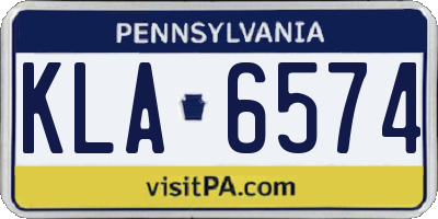 PA license plate KLA6574