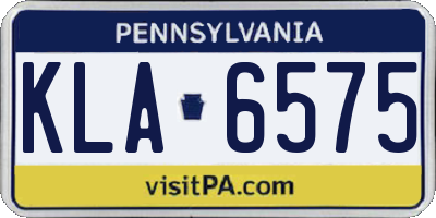 PA license plate KLA6575