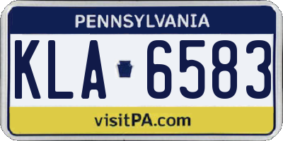 PA license plate KLA6583