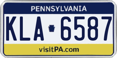 PA license plate KLA6587