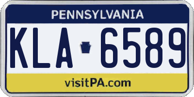 PA license plate KLA6589