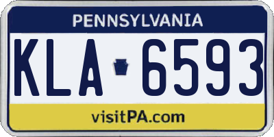 PA license plate KLA6593