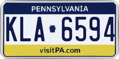 PA license plate KLA6594