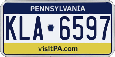 PA license plate KLA6597