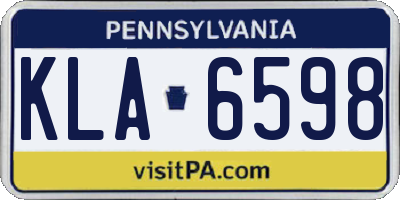PA license plate KLA6598