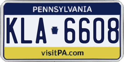 PA license plate KLA6608