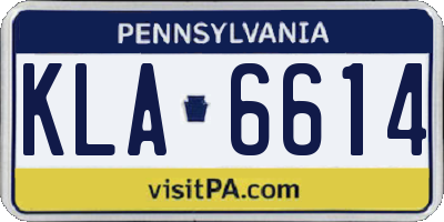 PA license plate KLA6614