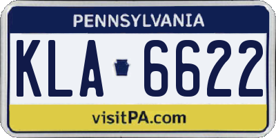 PA license plate KLA6622