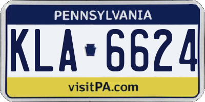 PA license plate KLA6624