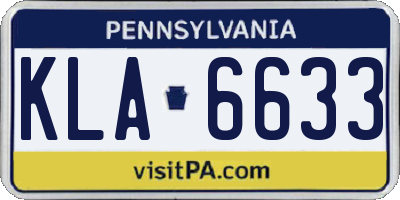 PA license plate KLA6633