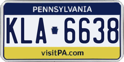PA license plate KLA6638