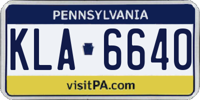 PA license plate KLA6640