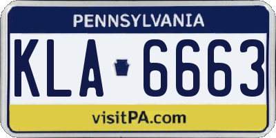 PA license plate KLA6663