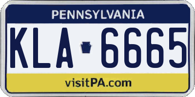 PA license plate KLA6665