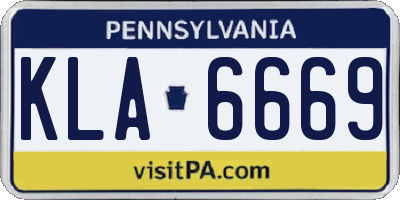 PA license plate KLA6669