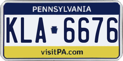 PA license plate KLA6676