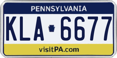 PA license plate KLA6677
