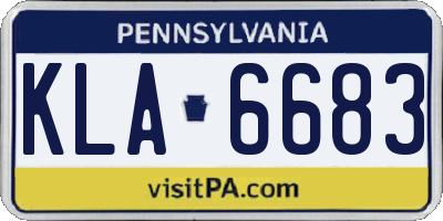 PA license plate KLA6683