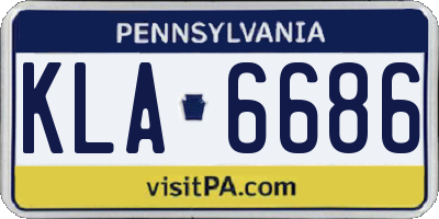 PA license plate KLA6686