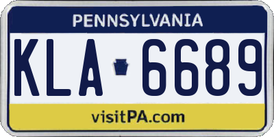 PA license plate KLA6689