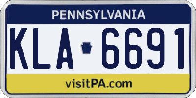 PA license plate KLA6691