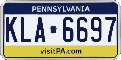 PA license plate KLA6697
