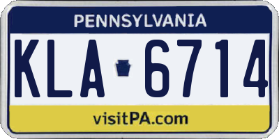 PA license plate KLA6714