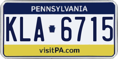 PA license plate KLA6715