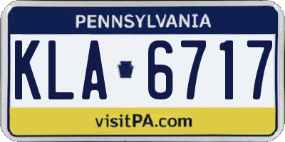 PA license plate KLA6717