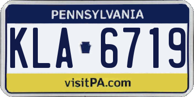 PA license plate KLA6719