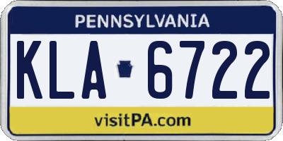 PA license plate KLA6722
