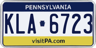 PA license plate KLA6723