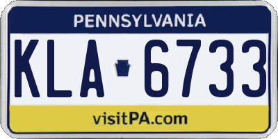 PA license plate KLA6733