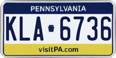 PA license plate KLA6736