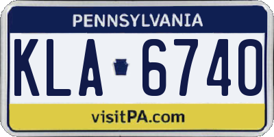 PA license plate KLA6740
