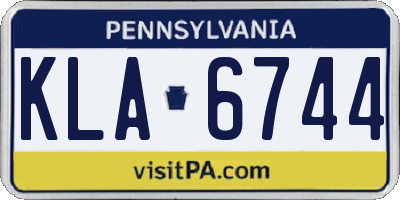 PA license plate KLA6744