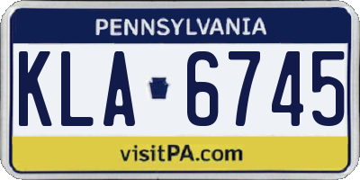 PA license plate KLA6745