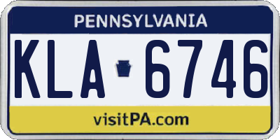 PA license plate KLA6746