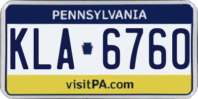 PA license plate KLA6760