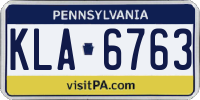PA license plate KLA6763