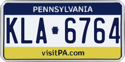 PA license plate KLA6764