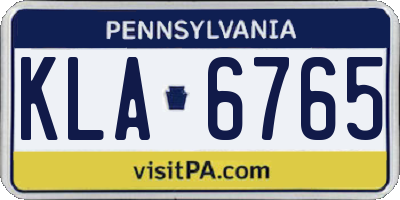 PA license plate KLA6765