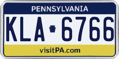 PA license plate KLA6766