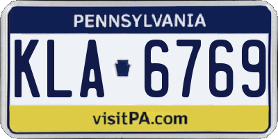PA license plate KLA6769