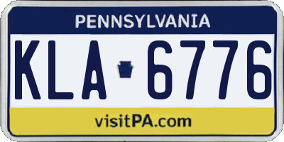 PA license plate KLA6776