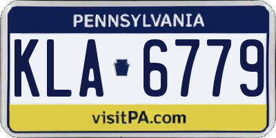 PA license plate KLA6779