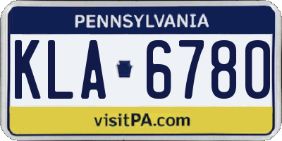 PA license plate KLA6780