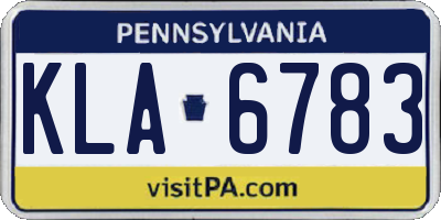 PA license plate KLA6783