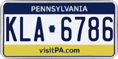 PA license plate KLA6786