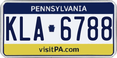 PA license plate KLA6788